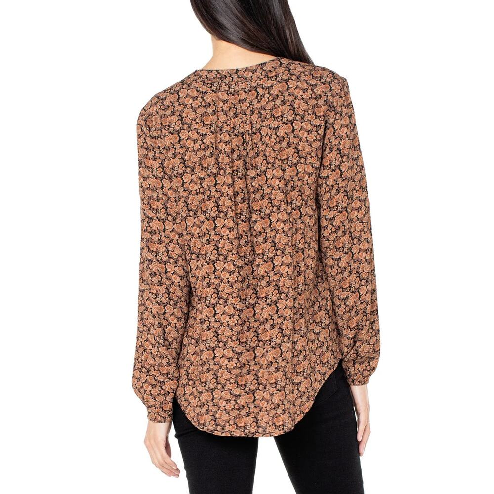 NWT Well Worn Women's Floral Print Split Neck Long Sleeve Blouse - Picture 3 of 7